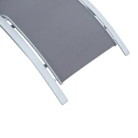 Outsunny Aluminum Outdoor Patio Chaise Lounge Chair with Cushion - Light Grey(m-10)