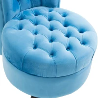 HomCom Elegant Royal High Back Velveteen Tufted Accent Chair, Blue(m-7)