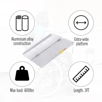 HOMCOM 3FT Aluminum Foldable Wheelchair Ramp Scooter Mobility w/ Carry Handle(m-4)