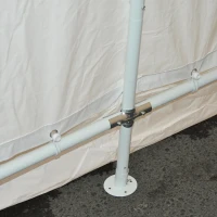 Outsunny 17' x 10.5' Heavy Duty Outdoor Carport Canopy Tent - Beige(m-7)
