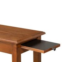 HomCom Modern 2-Tier Acacia Wood End Table Side Desk with Cup Holder and  Lower Shelf - Dark Oak(m-9)
