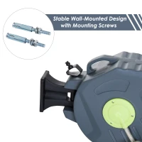 Outsunny 50’ Plastic Portable Outdoor Wall Mount Retractable Water Hose Reel(m-5)