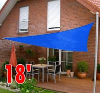 Outsunny 10' Triangle Outdoor Patio Portable Shade Canopy Sun Sail - Blue(m-1)