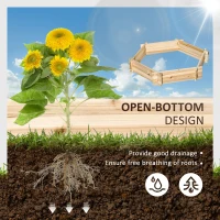 Outsunny 39'' x 36'' Screwless Raised Garden Bed, Hexagon Planter Box DIY Herb Garden(m-4)