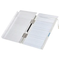 HomCom 2' Small Portable Bi-Fold Lightweight Aluminum Stair Doorway Entry Disability Ramp - Silver(m-1)