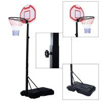Soozier Outdoor Height Adjustable Portable Junior Basketball Hoop System Moveable Athletic Basketball Stand(m-4)