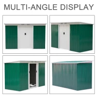 Outsunny Metal Outdoor Shed 9'x4' - Lockable Storage for Garden Tools, Lawn Equipment - Green(m-5)