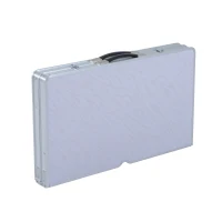 Outsunny Height Adjustable Folding Outdoor Picnic Table w/ 4 Seats - White and Silver(m-5)