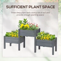 Outsunny 3 Tier Raised Garden Bed Freestanding Planter Box for Vegetables, Herb, Flowers(m-7)