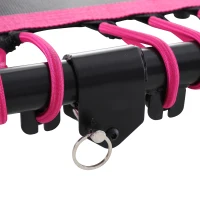 Soozier Easy Store 48-Inch Mini Exercise Kids Trampoline with Handrail Outdoor Bouncer Jumper Adjustable Bar Pink(m-8)