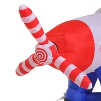 HomCom 8' Outdoor Animated Christmas Inflatable Pilot Santa in Propeller Plane(m-9)
