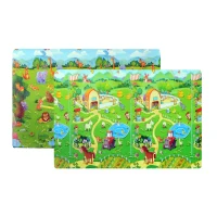 Qaba 71” x 51” Foam Farm Animal Baby Play Crawl Mat – Multi-Color(m-2)