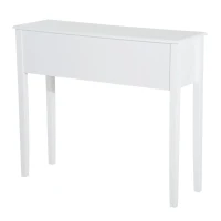 HomCom Narrow Wooden Front Entryway Wall Console Table 3 Drawers - White(m-8)