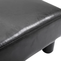 HomCom Portable Faux Leather Cushioned Footrest Stool Ottoman Table Lounge Seat Stepper - Black(m-12)