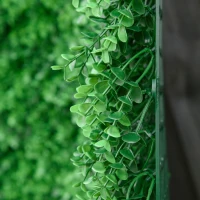 Outsunny 12pc Artificial Boxwood Leaf Privacy Fence, 20" Lush Green, Easy Install Wall Hedge for Patio, Balcony, Garden Decor(m-8)