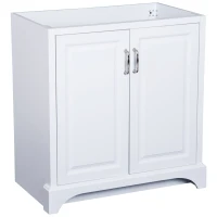 Kleankin 34” Modern Resin Single Resin Sink Bathroom Vanity Set - White(m-4)