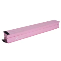 Soozier 8' Folding Stable PU Leather Gymnastics Floor Balance Beam - Pink(m-7)