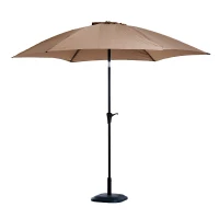 Outsunny 10’ Aluminum Outdoor Patio Umbrella with Tilt and Crank – Latte Brown(m-1)