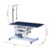 Pawhut 42.5" x 23.6" Height Adjustable Z-Lift Hydraulic Pet Dog Cat Grooming Table w/ Arm and Noose(m-3)