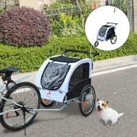 Aosom Elite Pet Dog Bike Bicycle Trailer Stroller Jogger w/ Suspension - White(m-2)