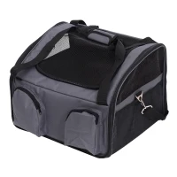 PawHut 18” Deluxe Pet Booster Seat Collapsible Dog Carrier With Storage Pockets – Grey(m-1)