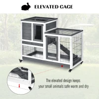 PawHut Deluxe Rabbit Hutch with Spacious Run, Indoor Bunny Cage, Pull-Out Tray for Easy Cleaning, Ideal for Small Animals(m-4)