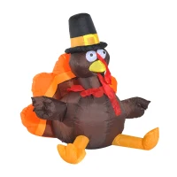 HomCom 3.5ft Outdoor Thanksgiving Inflatable - Mega Pilgrim Turkey(m-2)