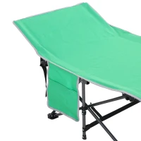 Outsunny Single Person Wide Folding Camping Cot Portable Outdoor Military Sleeping Bed w/ Carry Bag(m-12)