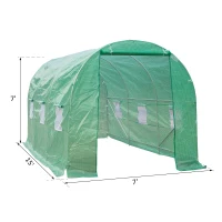 Outsunny 15' x 7' x 7' Outdoor Portable Walk-In Greenhouse with Windows(m-3)