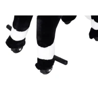 Qaba Children’s Soft Plush Mechanical Toy Riding Horse with Forward Walking Motion - Black(m-8)