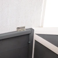 PawHut Large Wooden Dog House, Grey - Spacious Shelter for Pets, Perfect for Porch or Deck, 59" L(m-9)