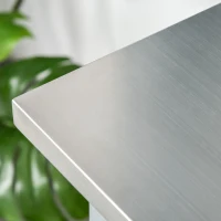 HomCom Wood Stainless Steel Portable Kitchen Island Cart on Wheels - Gray(m-8)