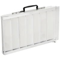 HomCom 2' Small Portable Bi-Fold Lightweight Aluminum Stair Doorway Entry Disability Ramp - Silver(m-7)