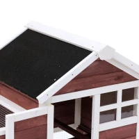 PawHut 48" Wooden Rabbit Hutch Bunny Cage Pet House w/Ladder and Outdoor Run(m-10)