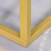 HomCom Modern Console C-Shape Side Table with Marble-Looking Tabletop, a Unique Modern Design, & Practicality - White(m-10)