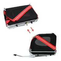 Open Box Aosom Elite Pet Dog Bike Trailer and Stroller with Type 'A' Hitch and Leash Hook - Red / Black(m-3)