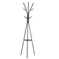 HOMCOM 71" Metal Freestanding Modern Tree Branch Coat Rack - Black(m-1)