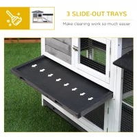 PawHut 2-tier Indoor Rabbit Enclosure, Wood Hutch Backyard Small Animal House Ramp Outdoor Run Enclosed(m-6)