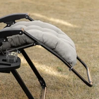 Outsunny Padded Zero Gravity Chair, Folding Recliner Chair with Cup Holder Cushion, Gray(m-9)