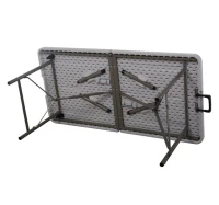 HomCom 4' Multipurpose Utility Center-Fold Folding Table w/ Carrying Handle - White Granite Top(m-6)