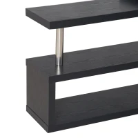 HomCom Foldable Convertible Rotating Office Desk Shelf Combo Writing Table - Black(m-10)