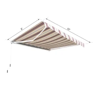 Outsunny 10'x8' Retractable Awning - Multi-Use Sun Shade for Outdoor Patio, UV Protection & Easy Manual Crank, Versatile Design for Deck & Yard(m-2)