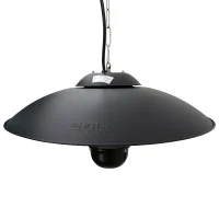 Outsunny 1500W Ceiling Mounted Round Outdoor Electric Patio Heater with LED Light and Remote Control(m-6)