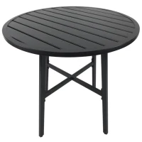 Outsunny Metal 3 Piece Outdoor Patio Round Bistro Table Dining Set - Black(m-9)