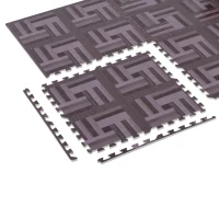 Soozier Interlocking Puzzle Protective Foam Floor Tile Mats - Dark Check Pattern(m-5)