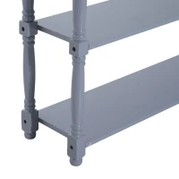 HomCom 40"W Modern Country Pine 3 Tier Wooden Entryway Console Table - Grey(m-7)