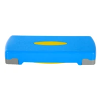 Soozier 27" Adjustable Aerobic Fitness Platform Stepper - Blue/Gray/Yellow(m-5)