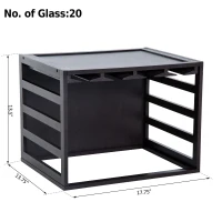 HomCom Modern Wood Tabletop Stemware Rack - Holds 20 Wine Glasses(m-4)