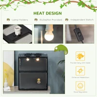 PawHut Reptile Glass Terrarium Tank, Breeding Box with Screen Ventilation, Lamp Holders, Hanging Basin for Lizards, Chameleon, Tortoise, 23.5" x 16" x 28"(m-6)