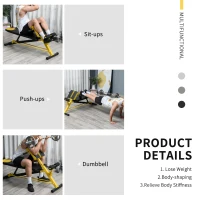 Soozier Folding Adjustable Hyper Extension Bench Dumbbell Weight Ab Multifunction Workout Press(m-6)